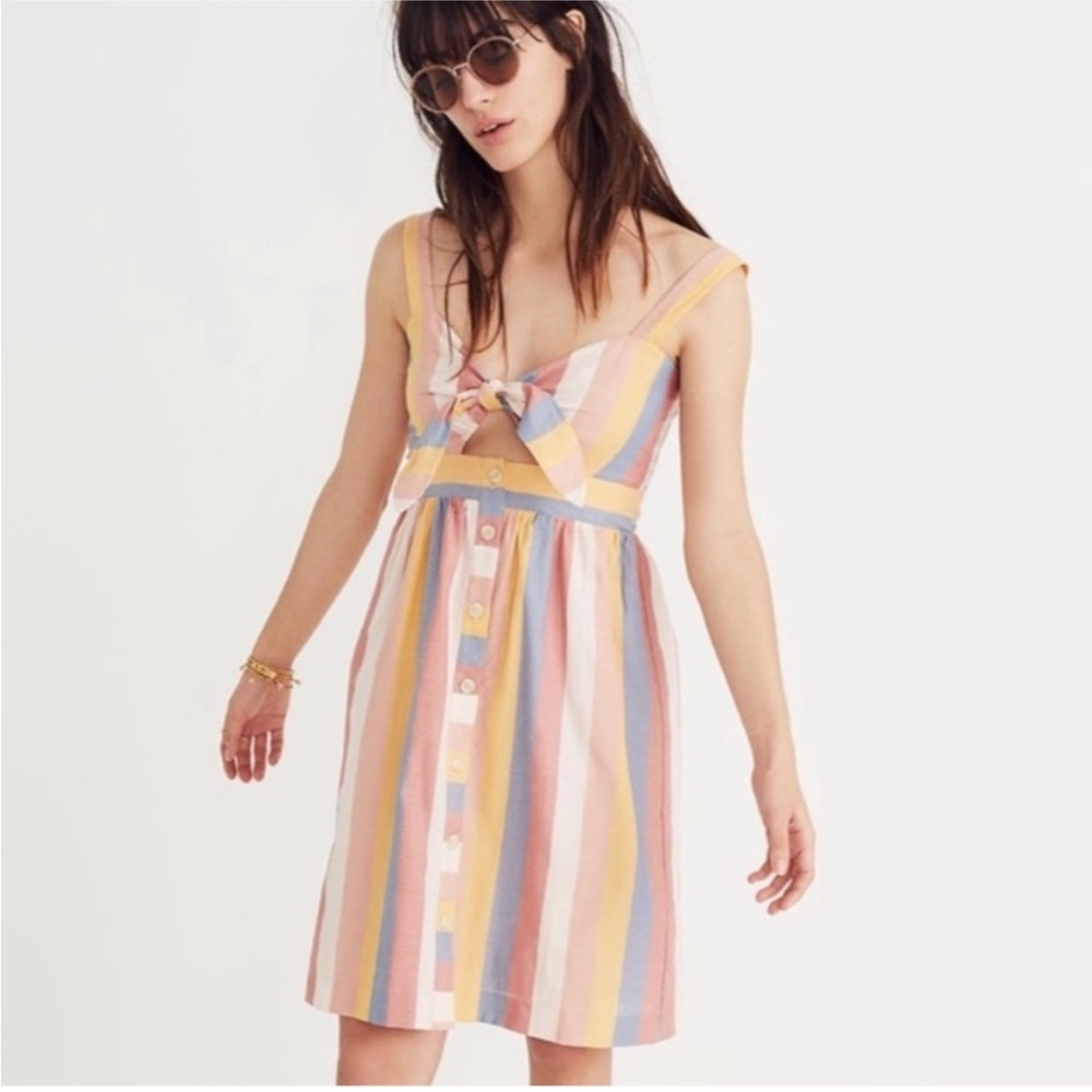 Madewell sherbet Striped Multicolor Summer Dress size 2